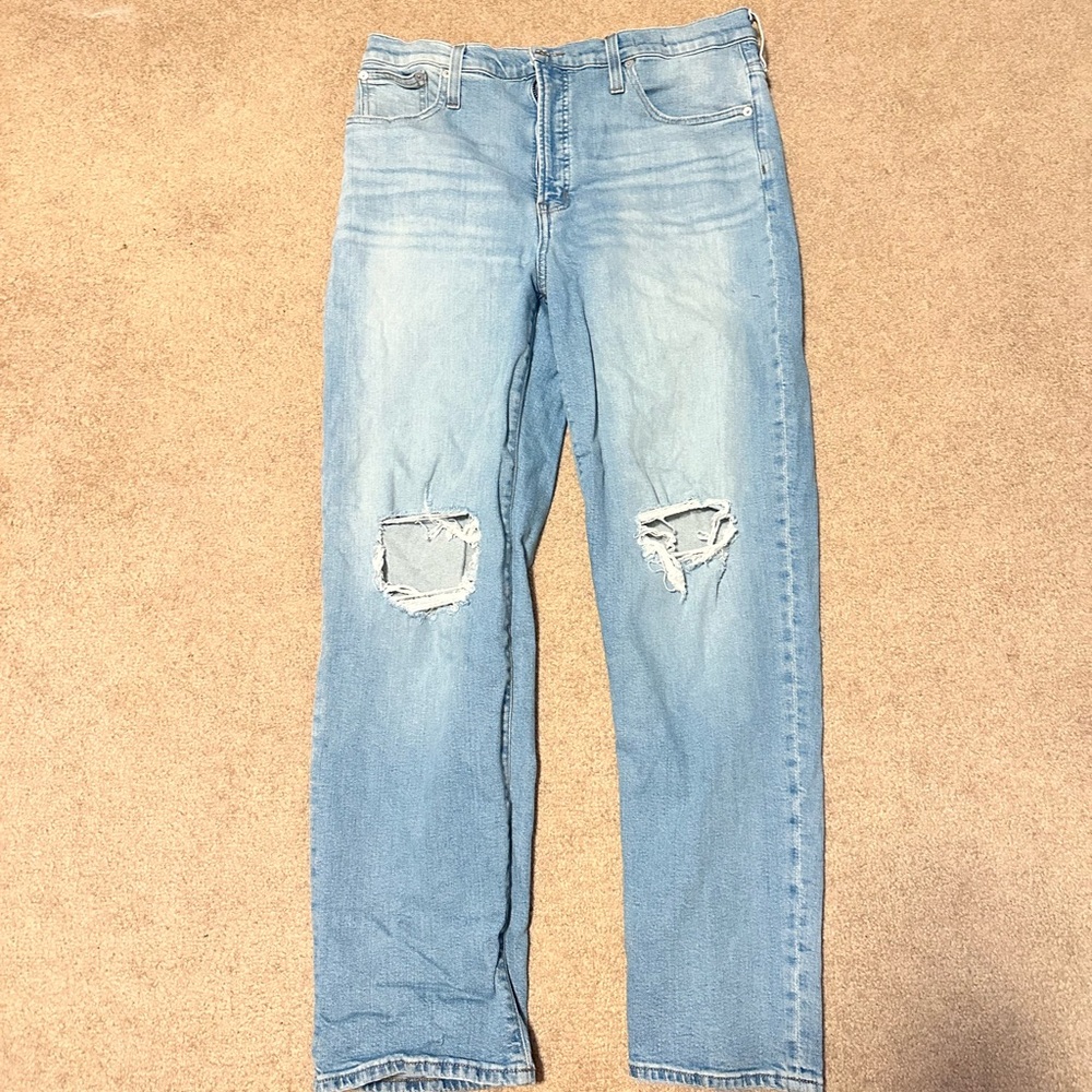 Madewell Perfect Vintage Straight Distressed Jeans